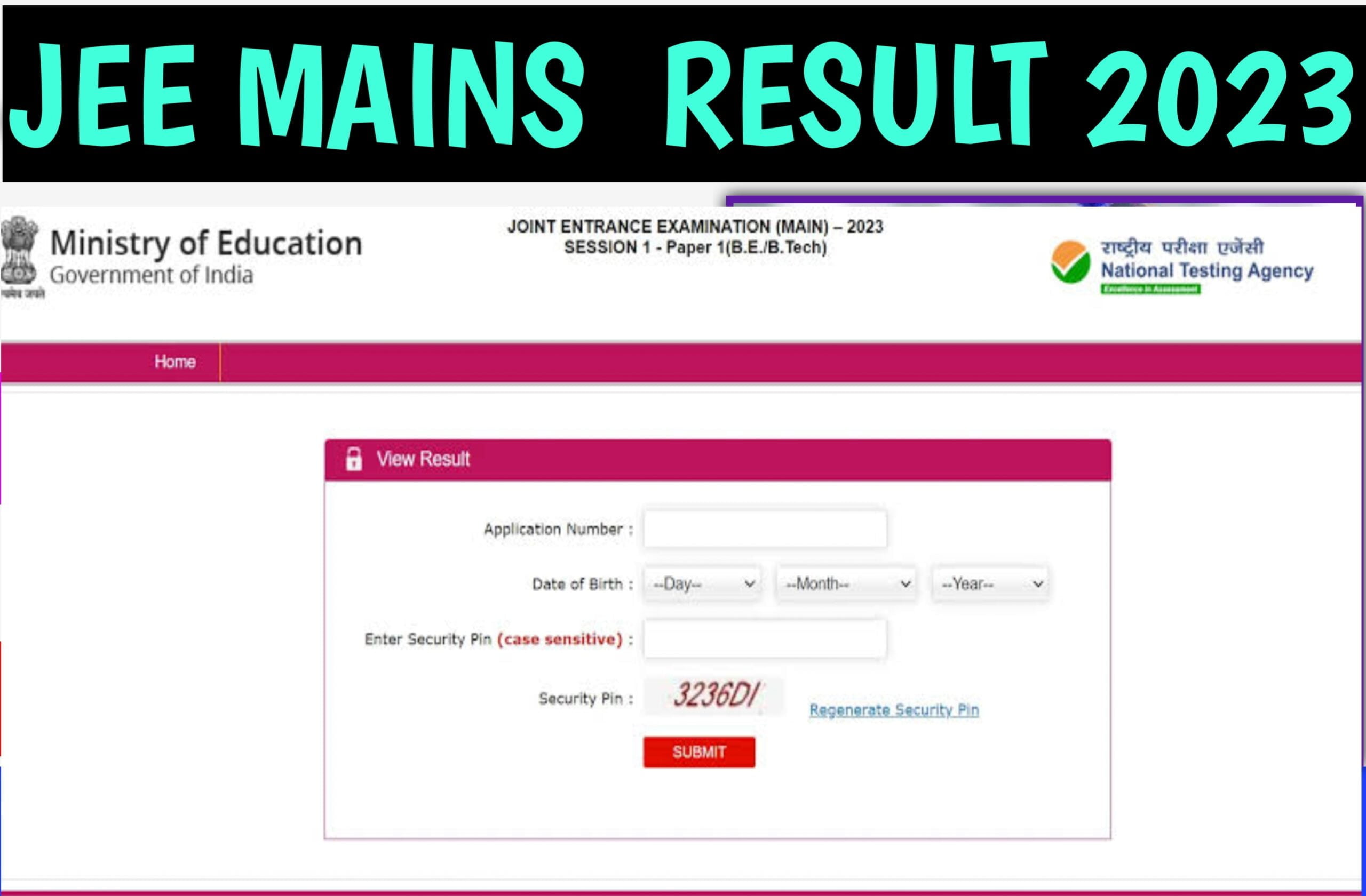 JEE MAINS Result 2023 Out